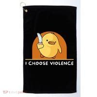 I Choose Violence Funny Duck With Knife Golf Towel thumb 0