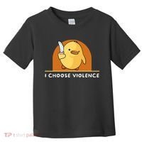 I Choose Violence Funny Duck With Knife Toddler T-Shirt thumb 0