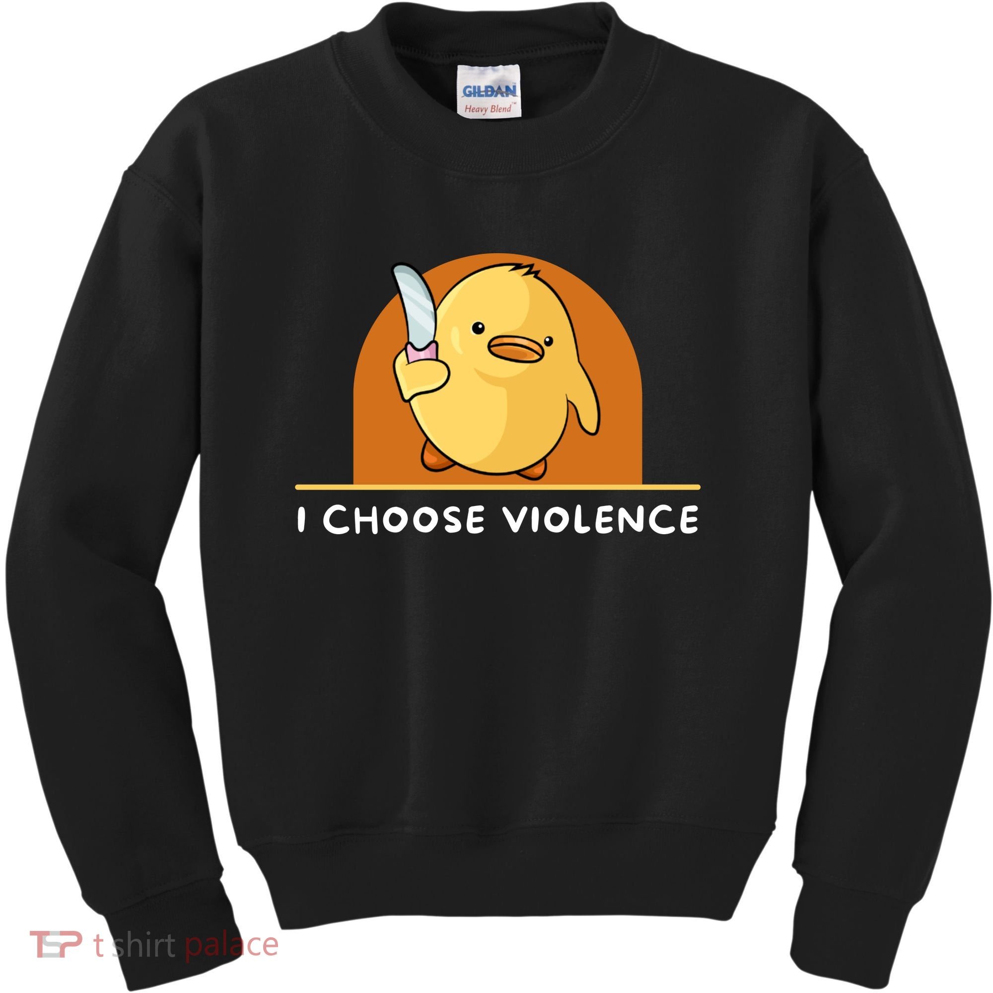 I Choose Violence Funny Duck With Knife Kids Sweatshirt