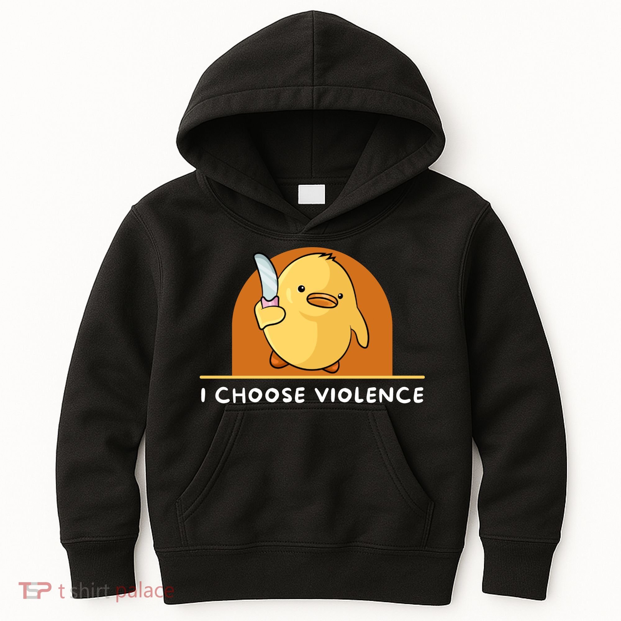 I Choose Violence Funny Duck With Knife Kids Hoodie