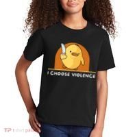 I Choose Violence Funny Duck With Knife Kids T-Shirt thumb 2