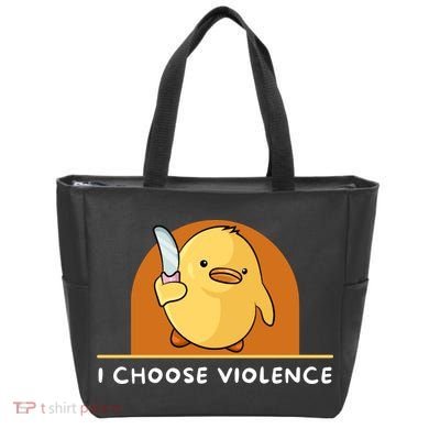I Choose Violence Funny Duck With Knife Tote Bag