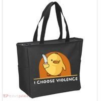 I Choose Violence Funny Duck With Knife Tote Bag thumb 2
