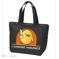 I Choose Violence Funny Duck With Knife Tote Bag thumb 3