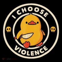 I Choose Violence Funny Duck Coaster thumb 2