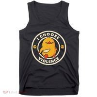 I Choose Violence Funny Duck Tank Top thumb 0