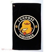 I Choose Violence Funny Duck Golf Towel thumb 0