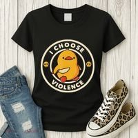 I Choose Violence Funny Duck Women's T-Shirt thumb 3