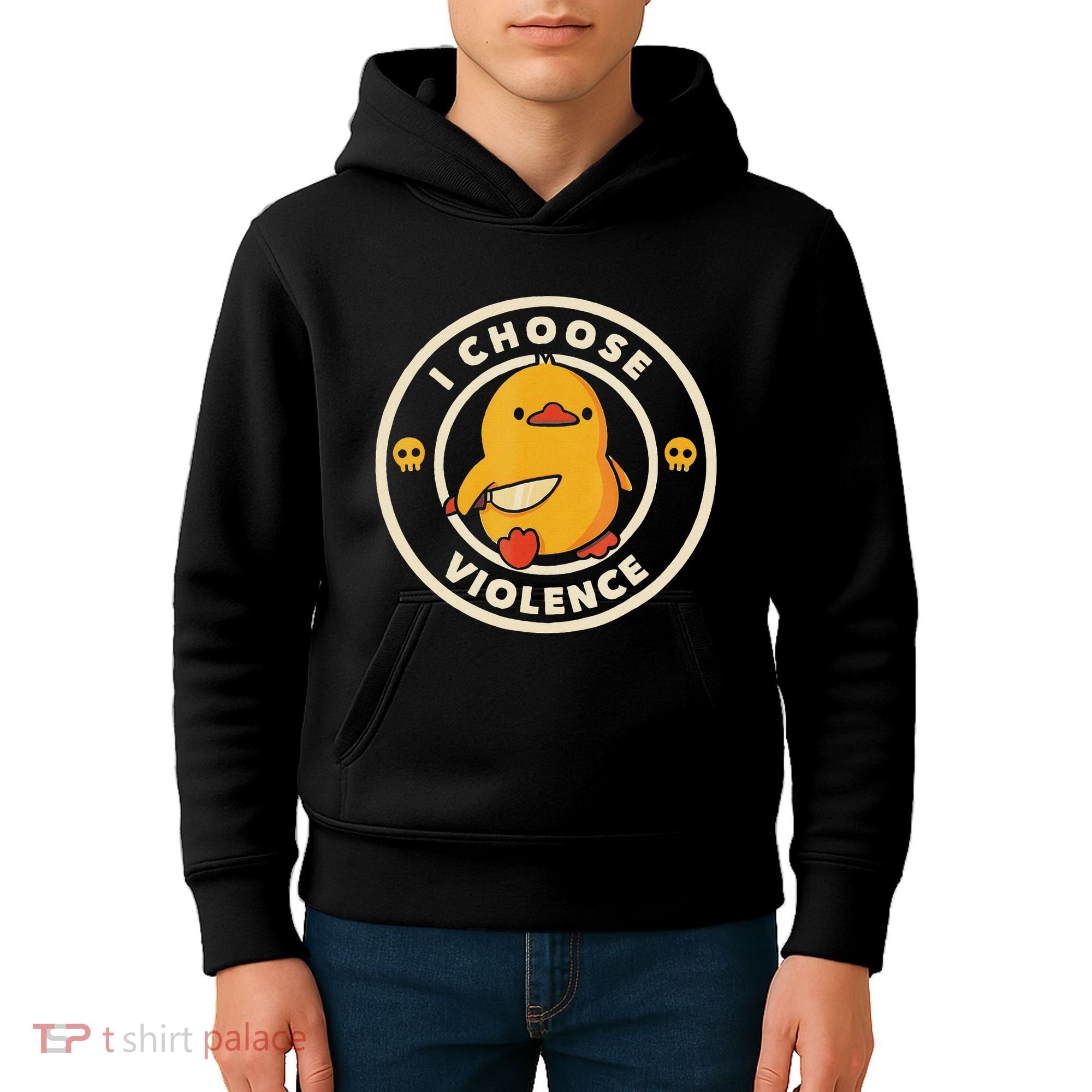 I Choose Violence Funny Duck Kids Hoodie