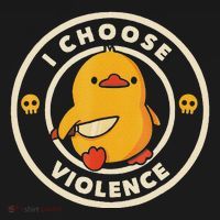 I Choose Violence Funny Duck Kids Hoodie thumb 5