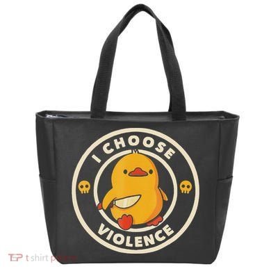 I Choose Violence Funny Duck Tote Bag
