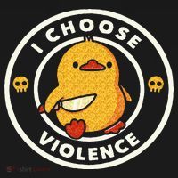 I Choose Violence Funny Duck Sayings Duck Animals Long Sleeve Shirt thumb 2