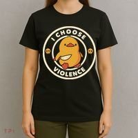 I Choose Violence Funny Duck By Tobe Fonseca T-Shirt thumb 4