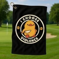 I Choose Violence Funny Duck By Tobe Fonseca Golf Towel thumb 1