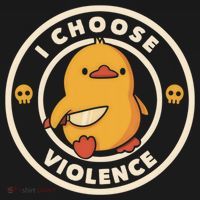 I Choose Violence Funny Duck Sweatshirt thumb 3