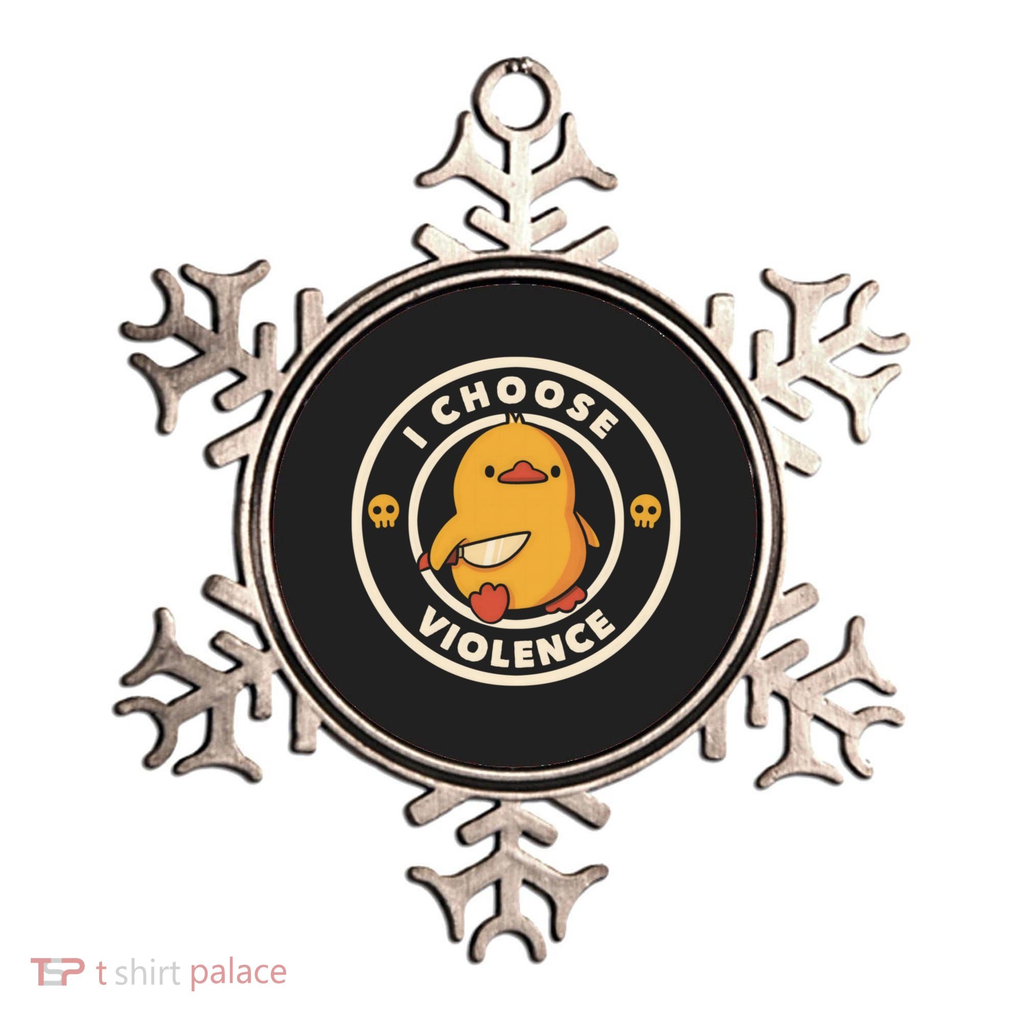 I Choose Violence Funny Duck Ornament