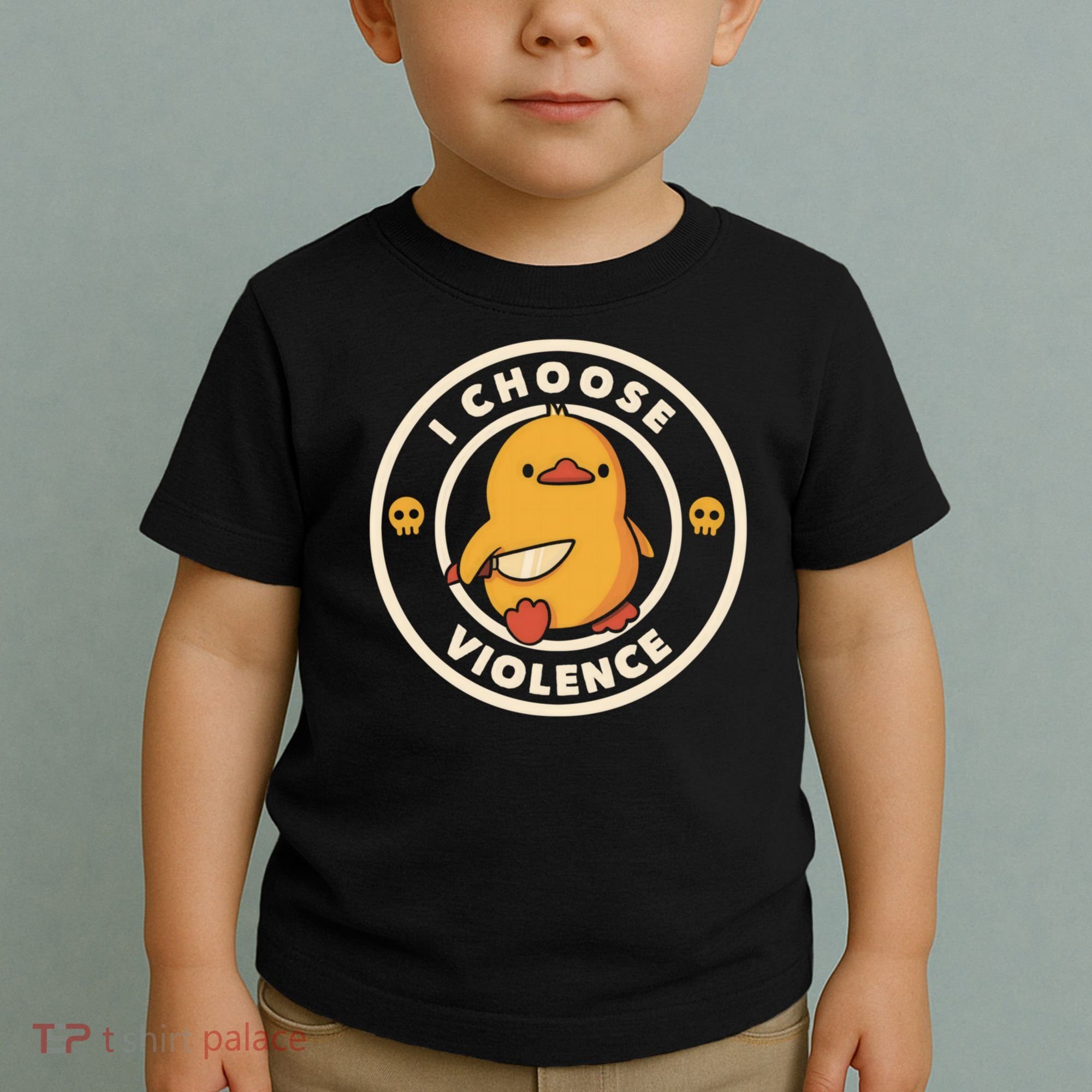 I Choose Violence Funny Duck Toddler T-Shirt