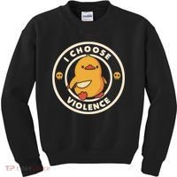 I Choose Violence Funny Duck Kids Sweatshirt thumb 0