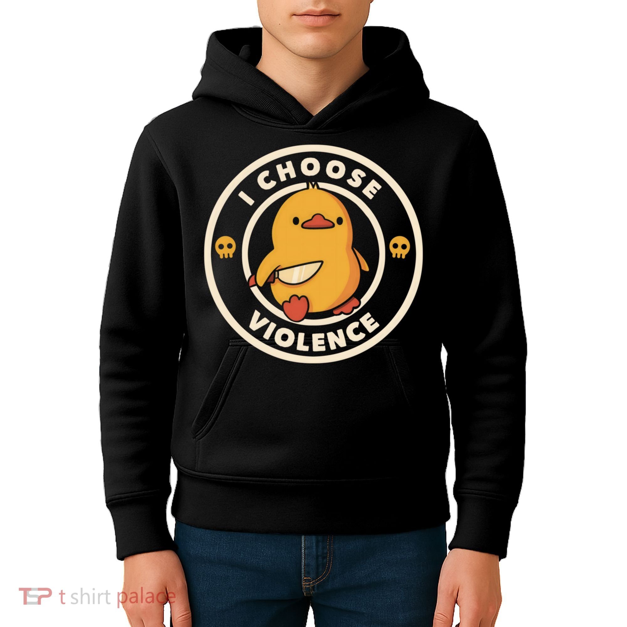 I Choose Violence Funny Duck Kids Hoodie