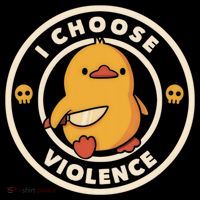 I Choose Violence Funny Duck Kids T-Shirt thumb 4