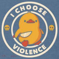 I Choose Violence Funny Duck Comfort Colors Garment-Dyed Hooded Sweatshirt thumb 2