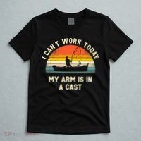 I Can't Work Today My Arm Is in Cast Fisherman Funny Fishing T-Shirt thumb 5