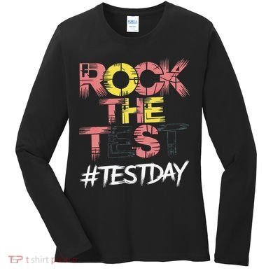 Inspire Confidence With Rock The Test Design For School Women's Long Sleeve Shirt