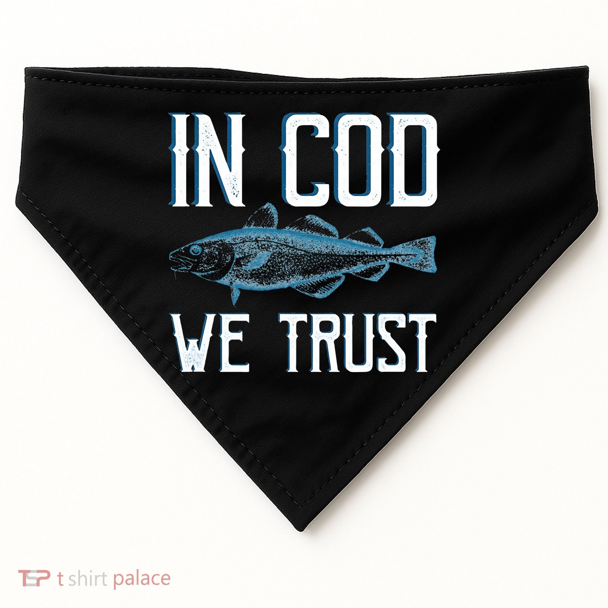 In COD We Trust Funny Fishing Portuguese Pride USA-Made Doggie Bandana