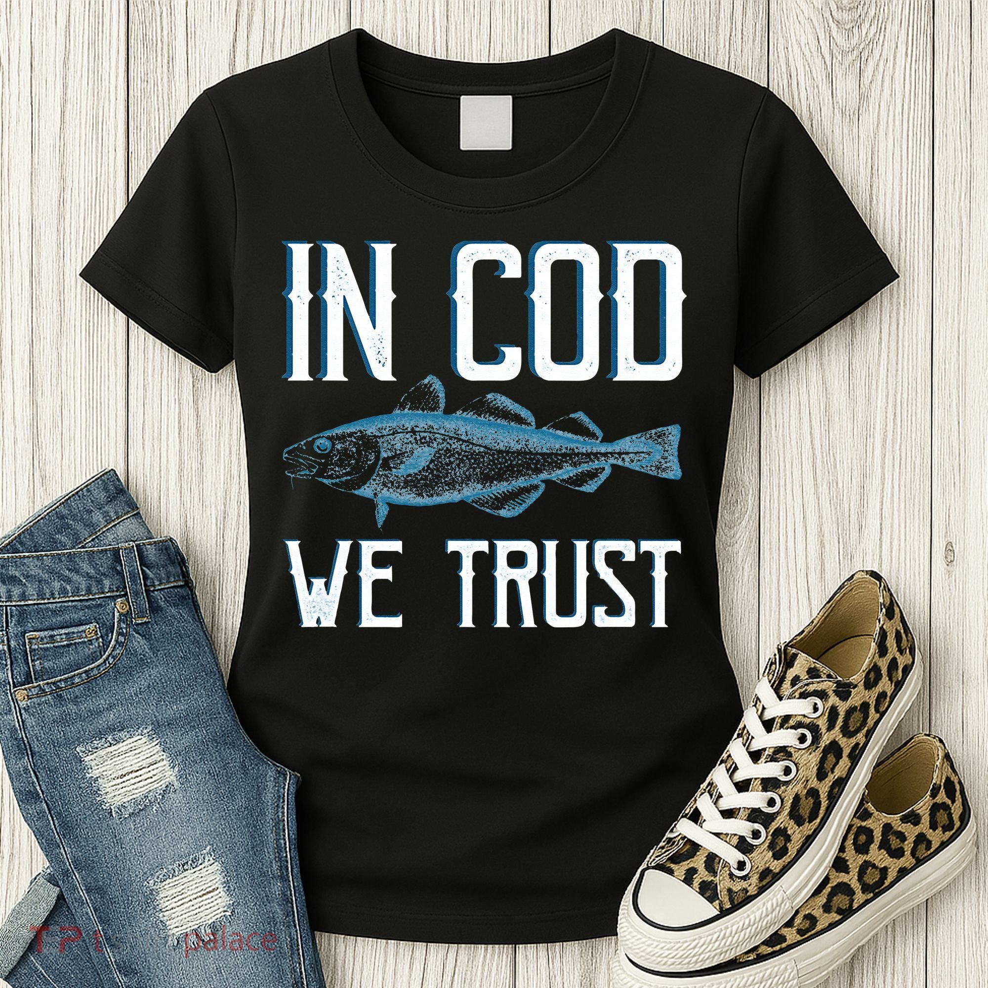 In COD We Trust Funny Fishing Portuguese Pride Women's T-Shirt