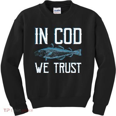 In COD We Trust Funny Fishing Portuguese Pride Kids Sweatshirt