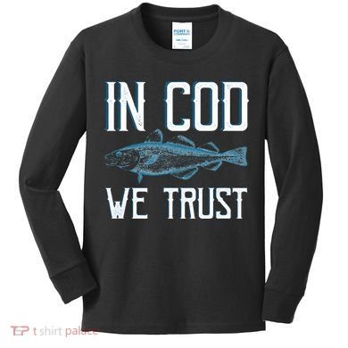 In COD We Trust Funny Fishing Portuguese Pride Kids Long Sleeve Shirt