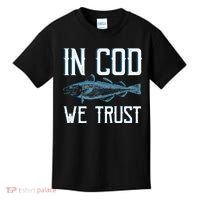 In COD We Trust Funny Fishing Portuguese Pride Kids T-Shirt thumb 0