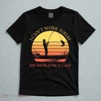I Can't Work Today My Arms Is In A Cast Funny Fishing T-Shirt thumb 5