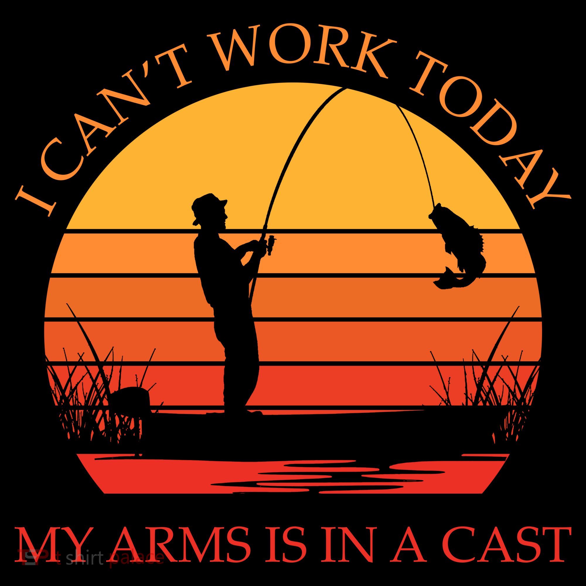 I Can't Work Today My Arms Is In A Cast Funny Fishing Coffee Mug