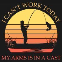 I Can't Work Today My Arms Is In A Cast Funny Fishing Visor thumb 3