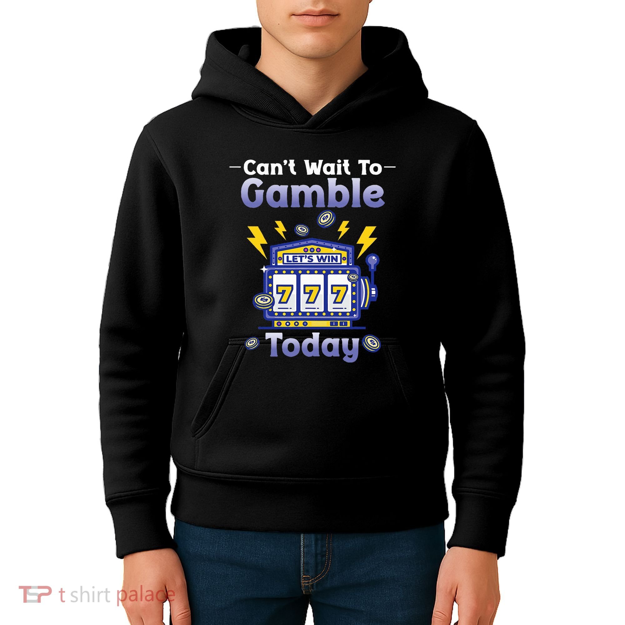 I CanT Wait To Gamble Today Funny Gambler Kids Hoodie