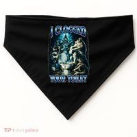 I Clogged Your Toilet Funny Alpha Wolf Brainrot USA-Made Doggie Bandana thumb 0