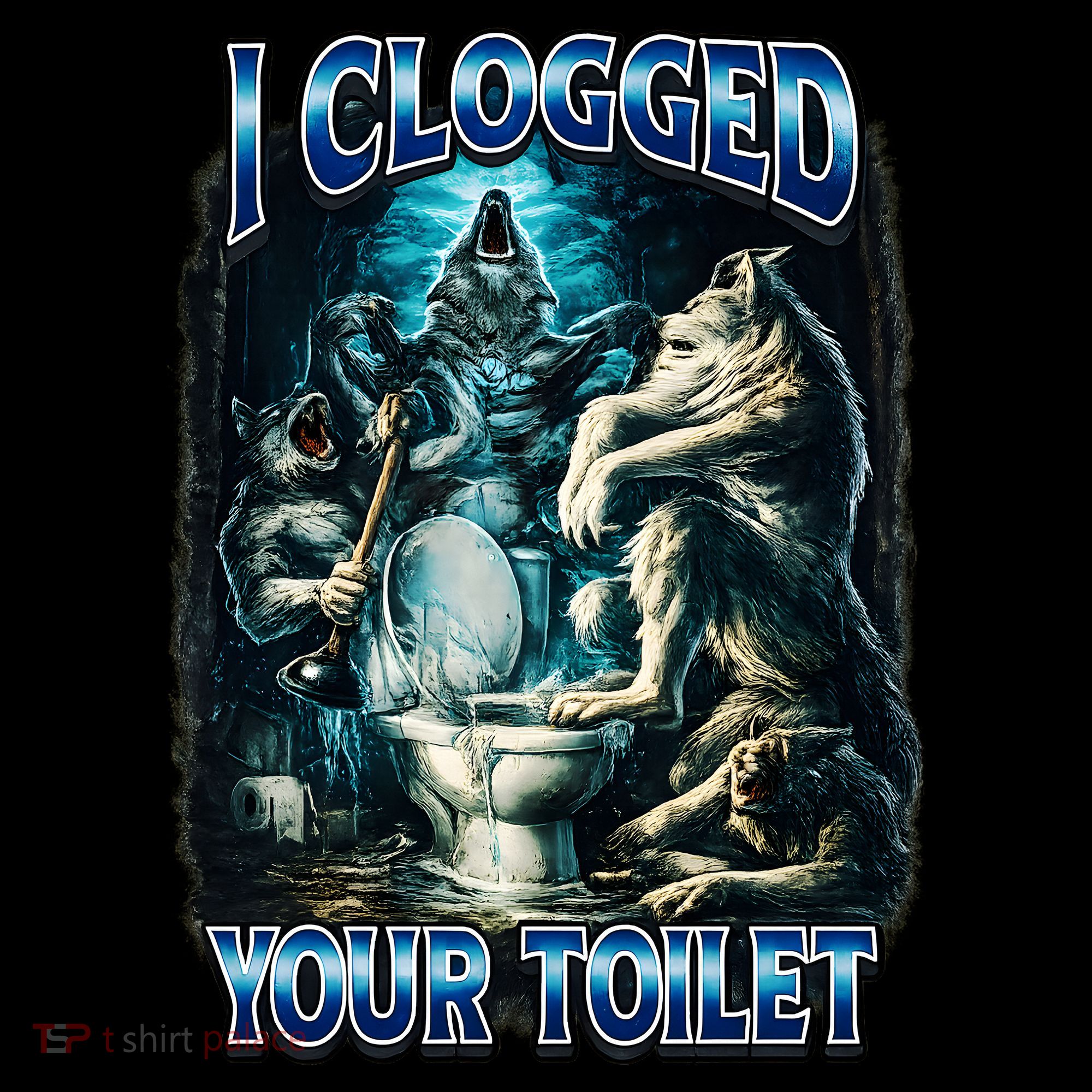 I Clogged Your Toilet Funny Alpha Wolf Brainrot Women's Hoodie