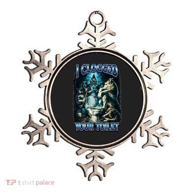I Clogged Your Toilet Funny Alpha Wolf Brainrot Ornament