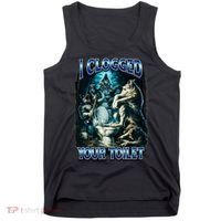 I Clogged Your Toilet Funny Alpha Wolf Brainrot Tank Top thumb 0