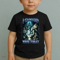 I Clogged Your Toilet Funny Alpha Wolf Brainrot Toddler T-Shirt thumb 2