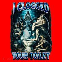 I Clogged Your Toilet Funny Alpha Wolf Brainrot Santa Hat thumb 1