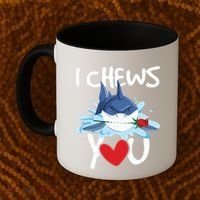 I Chews You Shark Lovers Wildlife Marine Biologist Science Coffee Mug thumb 2