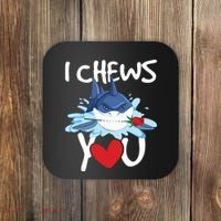 I Chews You Shark Lovers Wildlife Marine Biologist Science Coaster thumb 0