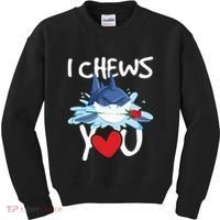 I Chews You Shark Lovers Wildlife Marine Biologist Science Kids Sweatshirt thumb 0