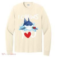 I Chews You Shark Lovers Wildlife Marine Biologist Science Long Sleeve Shirt thumb 0