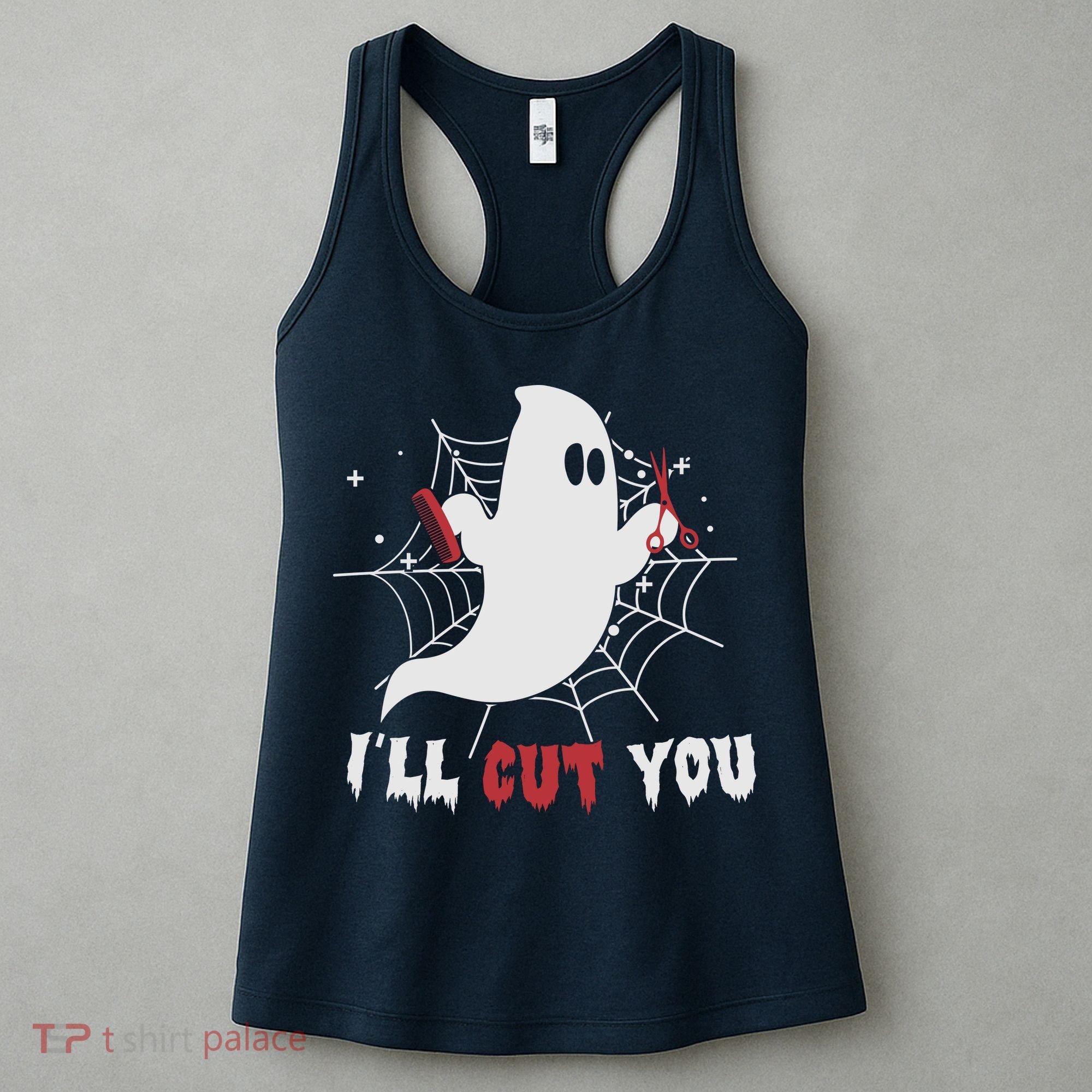 I’ll Cut You Hairdresser Ghost Halloween Women's Tank Top