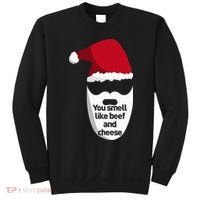 Inappropriate Christmas You Smell Like Beef And Cheese Elf Sweatshirt thumb 0