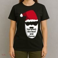 Inappropriate Christmas You Smell Like Beef And Cheese Elf T-Shirt thumb 4
