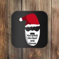 Inappropriate Christmas You Smell Like Beef And Cheese Elf Coaster thumb 0